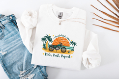 Retro Coastal Ride Vibes SVG - Motorcycle Beach PNG Art Product Image 3