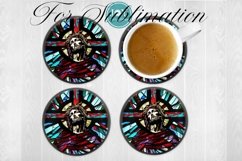 FAUX STAINED GLASS CHRISTIAN COFFEE MUG SUBLIMATION WRAP Product Image 3