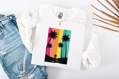 Retro Tropical Beach Sunset SVG - Palm Trees Summer PNG Product Image 3