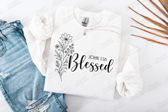 Blessed Floral Quote SVG Design Christian Art Product Image 2