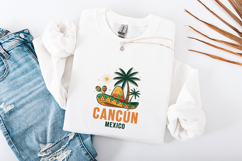Cancun Mexico SVG - Tropical Sombrero &amp; Maracas Travel Art Product Image 3
