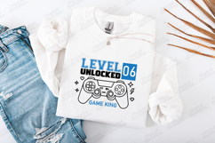 Level Unlocked 06 Gaming SVG Controller Birthday Design Product Image 1