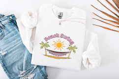 Beach Swing Hammock SVG - Tropical Palm Tree Summer Sun Product Image 3