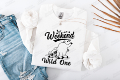 Weekend Wild One Funny Pig SVG | Cute Weekend Shirt Product Image 3