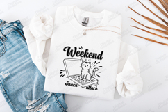 Weekend Snack Attack Cat SVG PNG JPG Pizza Funny Art Product Image 3
