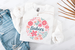 Babies Boho Floral Wreath Pink JPG Digital Art Design Product Image 1