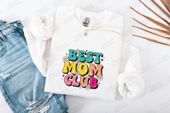 Best Mom Club SVG - Retro Motherhood Floral Clipart Art Product Image 3
