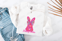 Happy Easter Heart Bunny SVG - Vibrant Colorful Layered Rabb Product Image 3