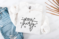 Hello Thirty SVG for T-Shirt and Craft Projects Product Image 1