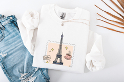 Paris France SVG Eiffel Tower Coffee Stamp Aesthetic PNG Product Image 1