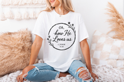 Oh, How He Loves Us PNG, 1 John 4:10 Bible Verse, Christian Product Image 2