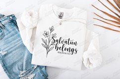Salvation Belongs Floral Quote SVG Design Christian Art Product Image 2