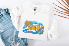 Beach Vibes SVG Surfboard &amp; Starfish Summer Vacation Graphic Product Image 3