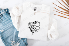 Mama SVG - Floral Butterfly Rose Botanical Mother Cut File Product Image 3