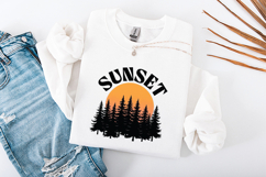 Retro Sunset Pine Forest SVG - Nature Adventure Cut File Product Image 3