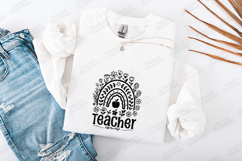 Teacher SVG - Boho Rainbow Floral Classroom Cut File Product Image 3