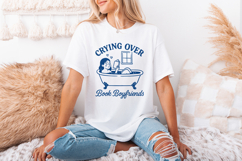 Crying Over Book Boyfriends PNG, Funny Romance Reader Product Image 3