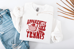Apparently I Like Tennis SVG - Retro Groovy Racket &amp; Stars Product Image 3