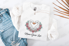 Mama Goose Love SVG - Heart Shaped Floral Motherhood Art Product Image 3