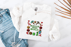 Survive and Build SVG - Retro Pixel Block Gaming Cut File Product Image 3