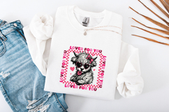 Lover For You Highland Cow PNG | Pink Checkered Valentine Product Image 3