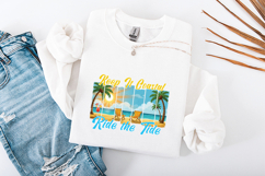 Keep It Coastal SVG - Ride the Tide Beach Sunset Sublimation Product Image 1