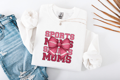 Sports Mom Bow SVG Coquette Gameday Motherhood PNG Design Product Image 3