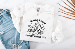 Ocean Lover SVG - Cute Sea Turtle Support Marine Life Design Product Image 2
