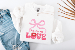 Pink Coquette Bow Valentine's Love SVG Lip Kiss Sublimation Product Image 1