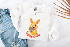 Funny Easter Bunny with Lollipop PNG Cute Rabbit Sublimation Product Image 3