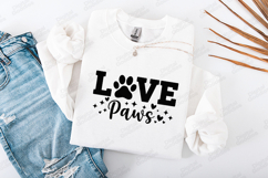 Love Paws SVG - Trendy Paw Print Pet Lover Shirt Design Product Image 2
