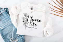 Choose Life Floral Quote SVG Design Christian Art Product Image 2