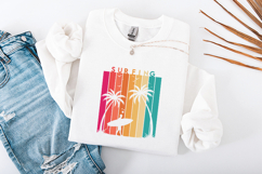 Surfing SVG - Retro Sunset Surfer Silhouette Summer Cut File Product Image 3