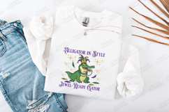 Mardi Gras Alligator SVG - Jewel Ready Gator Carnival Art Product Image 3