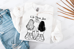 We Share Love SVG Best Friends PNG Gift Line Art Sisterhood Product Image 2