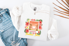 Beautiful Summer Skies Tropical Hibiscus Beach Polaroid PNG Product Image 3