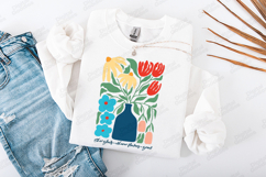 She Glows Where Flowers Grow Boho Vase JPG Digital Design Product Image 1