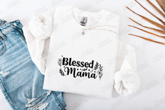 Blessed Mama SVG - Minimalist Floral Motherhood Hearts Art Product Image 3