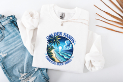 Golden Sands SVG - Tropical Beach Sunset &amp; Palm Tree Art Product Image 3