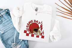 Game Day Football Helmet SVG - Coquette Bow &amp; Checkerboard Product Image 3