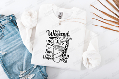 Weekend Sip Happen Giraffe SVG PNG Cute Funny Shirt Art Product Image 3
