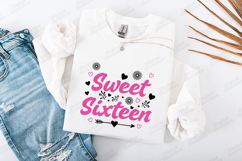 Sweet Sixteen Birthday SVG for T-Shirt and Craft Projects Product Image 1