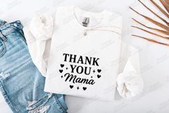 Thank You Mama SVG - Minimalist Motherhood Hearts Art Product Image 3