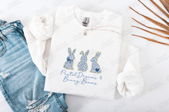 Pastel Dreams Bunny SVG - Blue Chinoiserie Easter Design Product Image 3