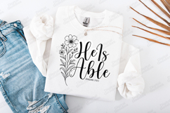 He Is Able Floral Quote SVG Design Christian Art Product Image 2