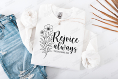 Rejoice Always Floral Quote SVG Design Christian Art Product Image 2