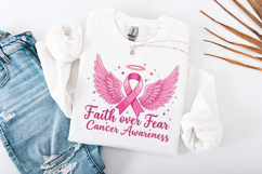 Faith Over Fear SVG - Breast Cancer Awareness Product Image 2