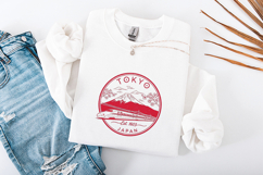 Tokyo Japan SVG - Vintage Mount Fuji &amp; Bullet Train Design Product Image 3