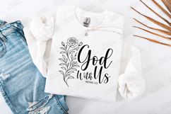 God With Us Floral Quote SVG Design Christian Art Product Image 2