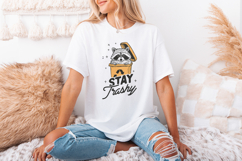 Stay Trashy PNG, Raccoon Sublimation Design, Funny Retro Product Image 2
